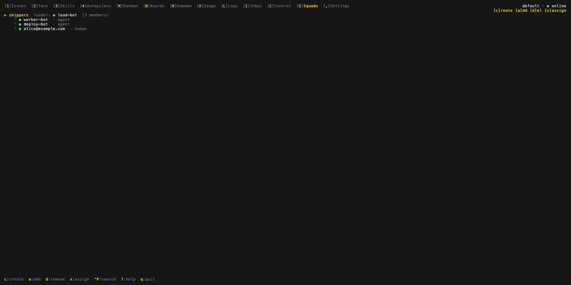 Squad roster